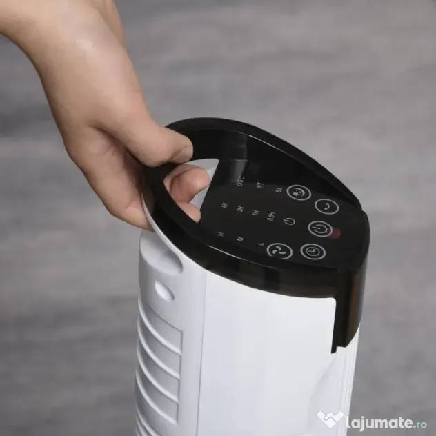 HOMCOM Ventilator tip Coloana Turn cu Telecomanda si Oscilatie, 3 Functii 3 Viteze, Timer 7.5 Ore, Ф20x78.5cm | Aosom Romania
