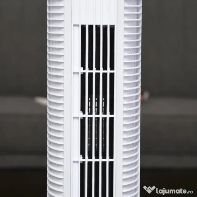 HOMCOM Ventilator tip Coloana Turn cu Telecomanda si Oscilatie, 3 Functii 3 Viteze, Timer 7.5 Ore, Ф20x78.5cm | Aosom Romania