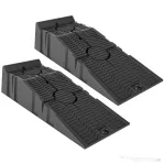 DURHAND Set 2 Rampe Auto din Plastic cu Sarcină Maximă de 5 Tone, 91x30x21 cm, Negru