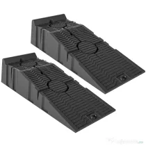 DURHAND Set 2 Rampe Auto din Plastic cu Sarcină Maximă de 5 Tone, 91x30x21 cm, Negru