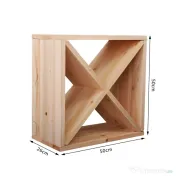 HOMCOM Raft pentru Sticle de Vin și Lichioruri, Capacitate 24 Sticle, Lemn Natural, Design Elegant | Aosom Romania
