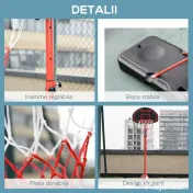 HOMCOM Cos de Baschet pentru Copii cu Inaltime Reglabila si Baza de Umplut, Otel inoxidabil si Nylon 