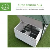 Cotet de gaini PawHut, lemn 196x76x97cm, alb/verde | AOSOM RO 