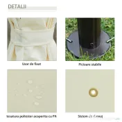 Outsunny Foișor cu Dublu Acoperiș, Design Elegant, Rezistent la Intemperii, Crem, 3x4m | Aosom Romania 