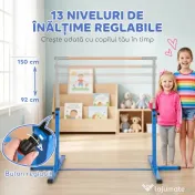 HOMCOM Bară pentru Gimnastică Artistică sau Dans Clasic Reglabilă în Înălțime 92-150 cm, Albastru | Aosom Romania 