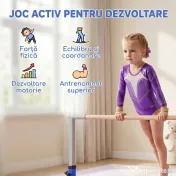 HOMCOM Bară pentru Gimnastică Artistică sau Dans Clasic Reglabilă în Înălțime 92-150 cm, Albastru | Aosom Romania 