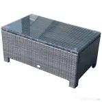 Outsunny masuta exterior, sticla securizata, 85x50x39cm, maro | Aosom Romania