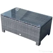 Outsunny masuta exterior, sticla securizata, 85x50x39cm, maro | Aosom Romania 