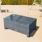 Outsunny masuta exterior, sticla securizata, 85x50x39cm, maro | Aosom Romania 