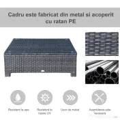 Outsunny masuta exterior, sticla securizata, 85x50x39cm, maro | Aosom Romania 