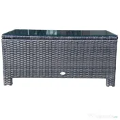 Outsunny masuta exterior, sticla securizata, 85x50x39cm, maro | Aosom Romania 
