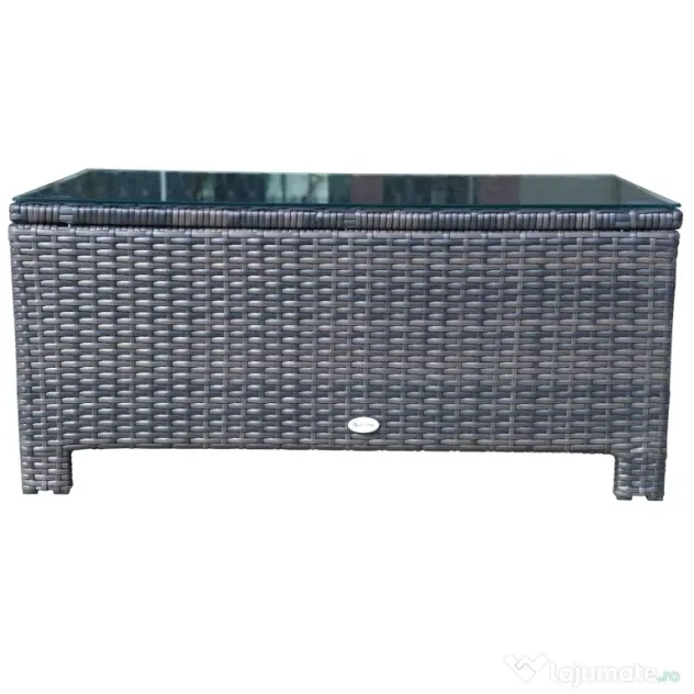 Outsunny masuta exterior, sticla securizata, 85x50x39cm, maro | Aosom Romania