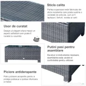 Outsunny masuta exterior, sticla securizata, 85x50x39cm, maro | Aosom Romania 