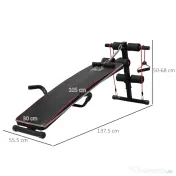 HOMCOM banca fitness multifunctionala, reglabila 56.5x136 cm | Aosom Romania