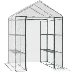Outsunny sera de gradina, sera pentru plante, legume, fructe 143x143x195cm, transparenta | Aosom Romania