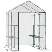 Outsunny sera de gradina, sera pentru plante, legume, fructe 143x143x195cm, transparenta | Aosom Romania 