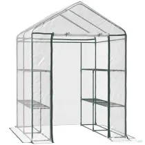 Outsunny sera de gradina, sera pentru plante, legume, fructe 143x143x195cm, transparenta | Aosom Romania