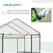 Outsunny sera de gradina, sera pentru plante, legume, fructe 143x143x195cm, transparenta | Aosom Romania 