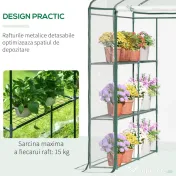 Outsunny sera de gradina, sera pentru plante, legume, fructe 143x143x195cm, transparenta | Aosom Romania 