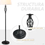 HOMCOM set 3 lampi (2 de masa, 1x lampa de podea) 