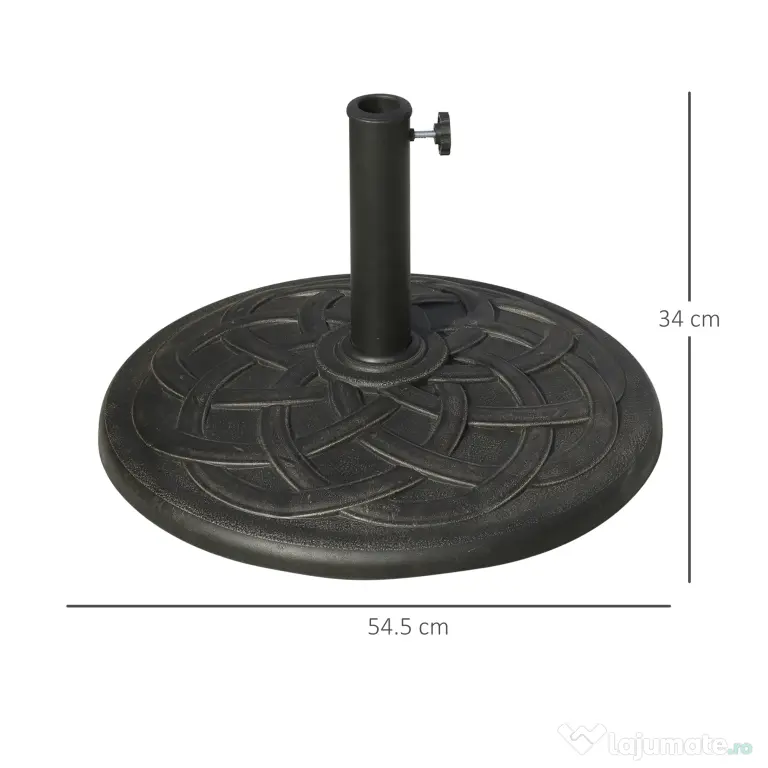 Baza pentru Umbrela de Gradina Outsunny din Rasina, Φ54.5cm 19kg, Bronz | Aosom Romania