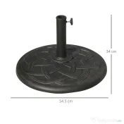 Baza pentru Umbrela de Gradina Outsunny din Rasina, Φ54.5cm 19kg, Bronz | Aosom Romania 