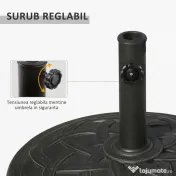 Baza pentru Umbrela de Gradina Outsunny din Rasina, Φ54.5cm 19kg, Bronz | Aosom Romania 