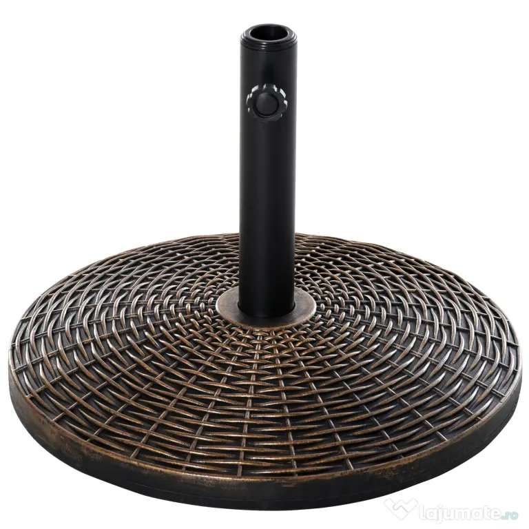 Outsunny Bază Rotundă Umbrelă, Plastic, 25kg, pentru Stâlpi 35/38/48mm, Bronz | Aosom Romania