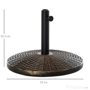 Outsunny Bază Rotundă Umbrelă, Plastic, 25kg, pentru Stâlpi 35/38/48mm, Bronz | Aosom Romania 