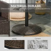 Outsunny Bază Rotundă Umbrelă, Plastic, 25kg, pentru Stâlpi 35/38/48mm, Bronz | Aosom Romania 