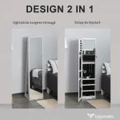 HOMCOM Dulap Bijuterii LED Alb cu Cheie | Aosom Romania