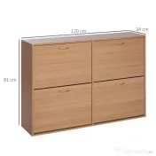 HOMCOM Dulap Pantofi Spațios, Design Modern pentru Hol, Mobilier Eficient pentru Depozitare, Alb | Aosom Romania 