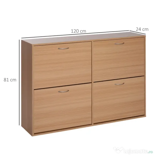 HOMCOM Dulap Pantofi Spațios, Design Modern pentru Hol, Mobilier Eficient pentru Depozitare, Alb | Aosom Romania