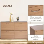 HOMCOM Dulap Pantofi Spațios, Design Modern pentru Hol, Mobilier Eficient pentru Depozitare, Alb | Aosom Romania 