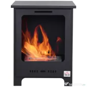 HOMCOM Semineu pe Bioetanol incalzitor soba cu bietanol aparat de incalzire 1.5L in Otel Fara Cos Negru 40 x 30 x 50 cm | AOSOM RO 