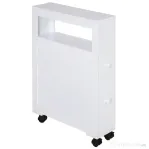 HOMCOM Mobilier Baie din Lemn, Rafturi și 2 Sertare, 16x52x66 cm, Design Modern, Alb | Aosom Romania