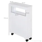 HOMCOM Mobilier Baie din Lemn, Rafturi și 2 Sertare, 16x52x66 cm, Design Modern, Alb | Aosom Romania 