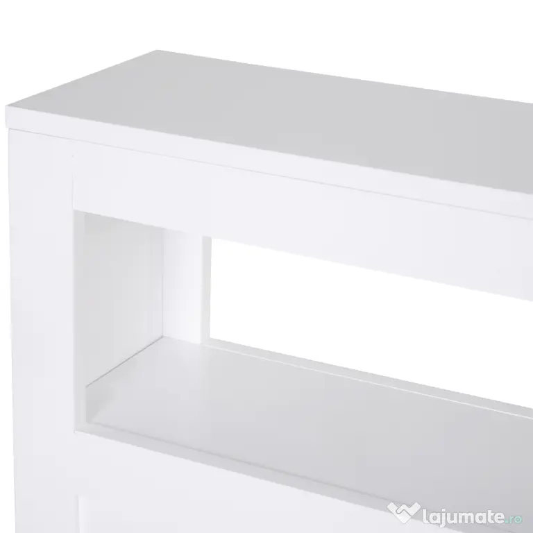 HOMCOM Mobilier Baie din Lemn, Rafturi și 2 Sertare, 16x52x66 cm, Design Modern, Alb | Aosom Romania