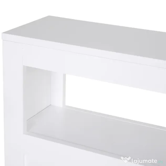 HOMCOM Mobilier Baie din Lemn, Rafturi și 2 Sertare, 16x52x66 cm, Design Modern, Alb | Aosom Romania