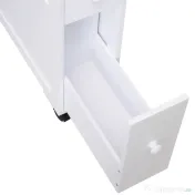 HOMCOM Mobilier Baie din Lemn, Rafturi și 2 Sertare, 16x52x66 cm, Design Modern, Alb | Aosom Romania 