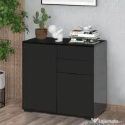 HOMCOM Mobilier multiuz cu 2 sertare si 2 dulapuri, deschidere cu presiune, 79x36x74cm | Aosom Romania 