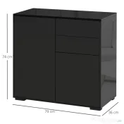 HOMCOM Mobilier multiuz cu 2 sertare si 2 dulapuri, deschidere cu presiune, 79x36x74cm | Aosom Romania 