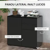 HOMCOM Mobilier multiuz cu 2 sertare si 2 dulapuri, deschidere cu presiune, 79x36x74cm | Aosom Romania 