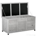 Outsunny Banca Conteiner de depozitare pentru extern si Gradina in Lemn, Gri 127Lx56Lx60Hcm | Aosom Romania
