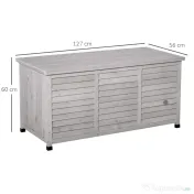 Outsunny Banca Conteiner de depozitare pentru extern si Gradina in Lemn, Gri 127Lx56Lx60Hcm | Aosom Romania