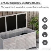 Outsunny Banca Conteiner de depozitare pentru extern si Gradina in Lemn, Gri 127Lx56Lx60Hcm | Aosom Romania