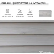 Outsunny Banca Conteiner de depozitare pentru extern si Gradina in Lemn, Gri 127Lx56Lx60Hcm | Aosom Romania