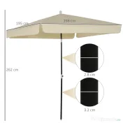 Outsunny Umbrelă de Grădină Pătrată, Reglabilă și Portabilă, Acoperiș Pătrat, 2x2m, Crem, Ușor de Asamblat | Aosom Romania