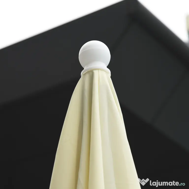 Outsunny Umbrelă de Grădină Pătrată, Reglabilă și Portabilă, Acoperiș Pătrat, 2x2m, Crem, Ușor de Asamblat | Aosom Romania