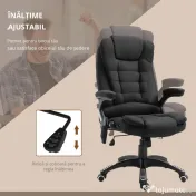 Vinsetto Fotoliu de masaj pentru birou sau acasa cu inaltime reglabila, 6 puncte de masaj si incalzire, 67L x 74P x 107-116Acm, negru 